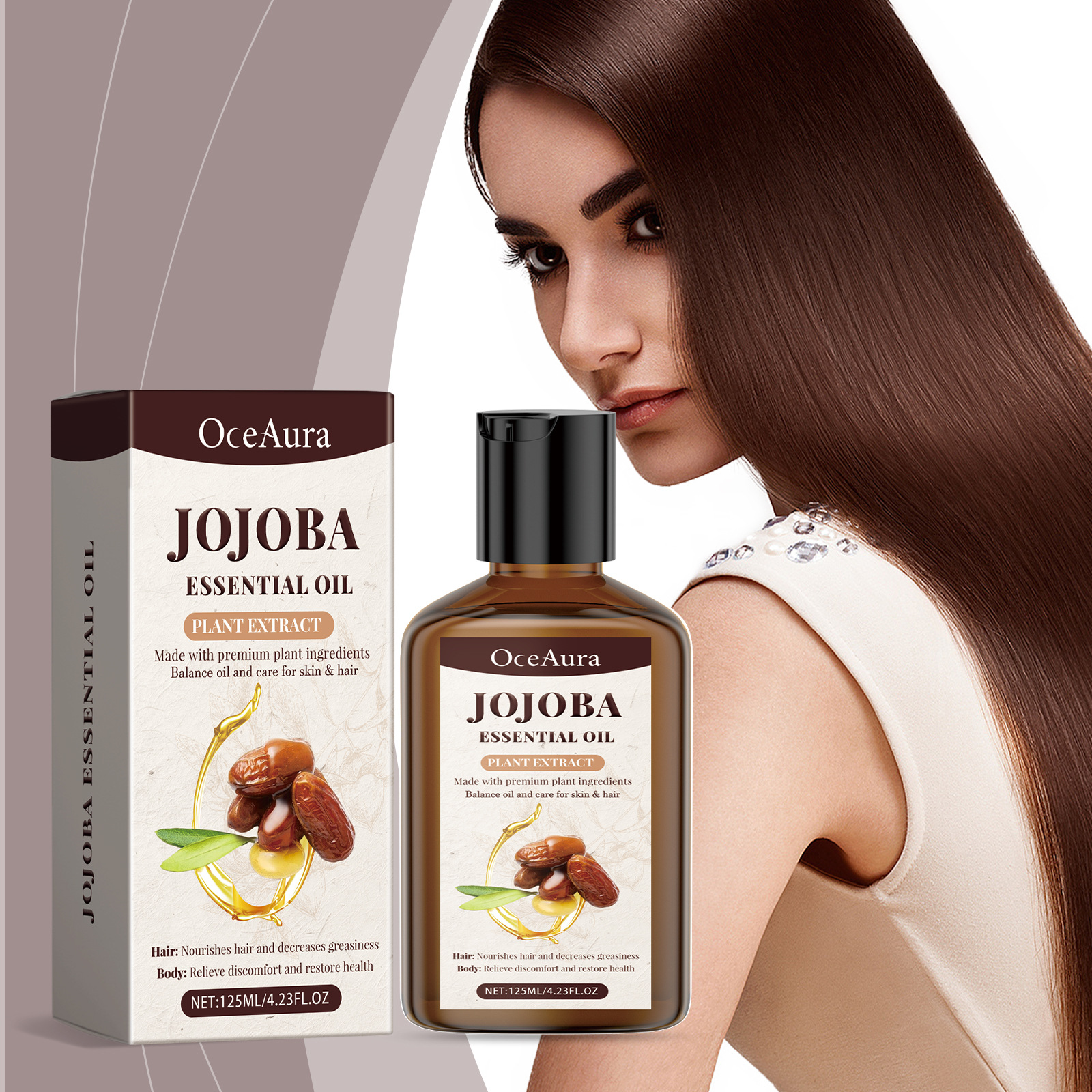 Oceaura Jojoba Oil Care Essential Oil for Hair Care, Moisturizing, Facial and Body Massage, Multi-Purpose Essential Oil