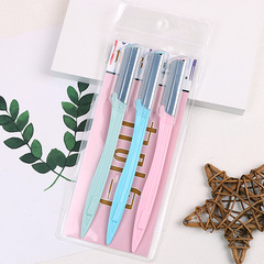 Eyebrow trimmer 3-piece set of stainless steel eyebrow trimmer Platinum blade eyebrow razor beauty tool eyebrow thrush beginners safety