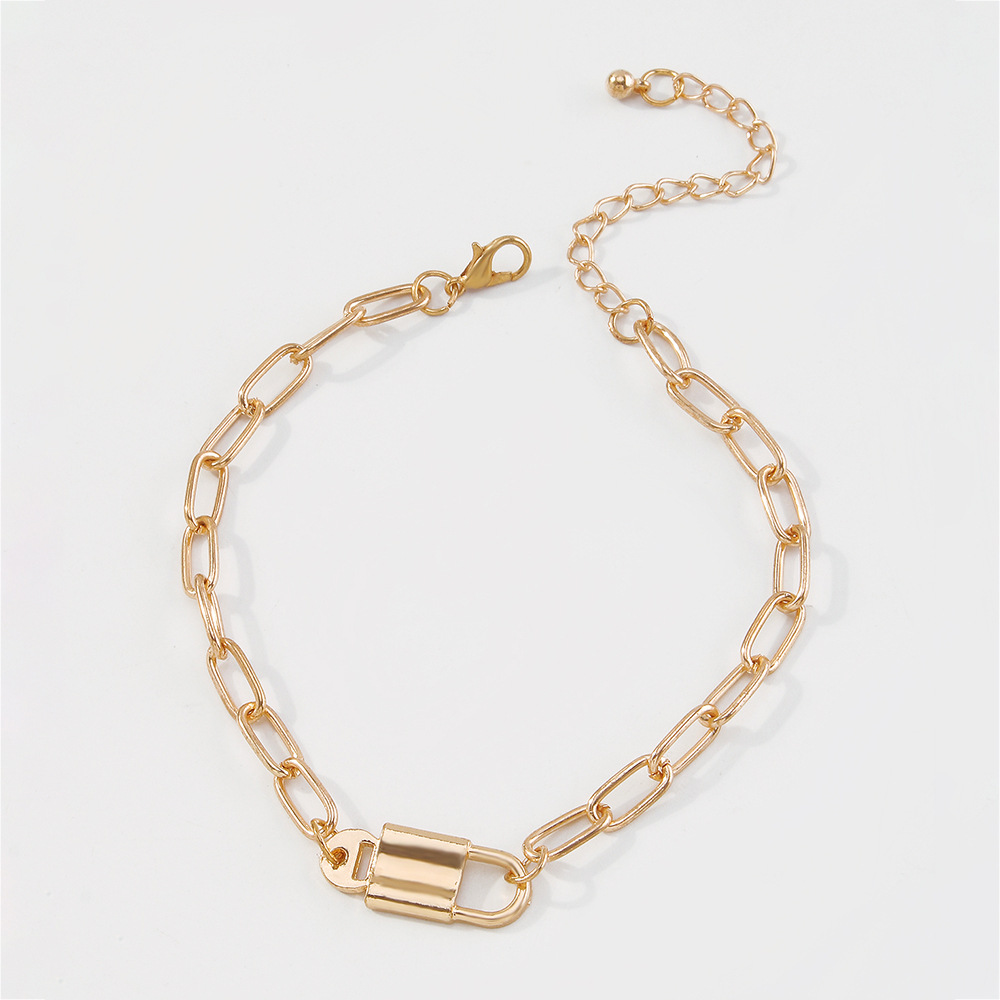 Simple Lock Shape Geometric Anklet display picture 6