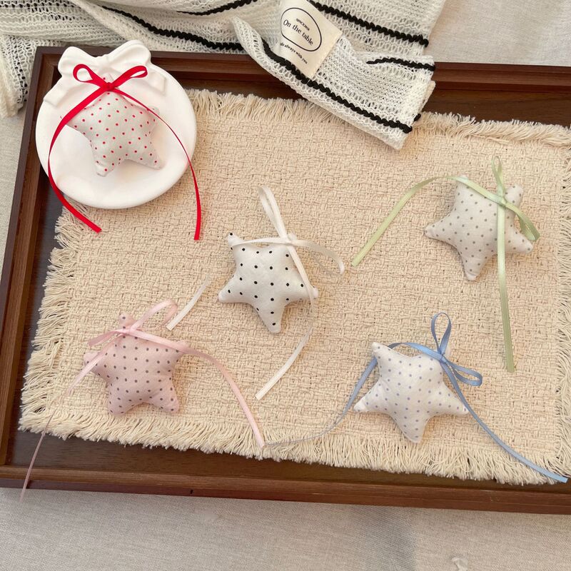 New Ins Sweet Polka Dot Five-Pointed Star Fabric Accessories DIY Brooch Keychain Shoe Socks Hat Clothing Accessories New Ins Sweet Polka Dot Five-Pointed Star Fabric Accessories DIY Brooch Keychain Shoe Socks Hat Clothing Accessories