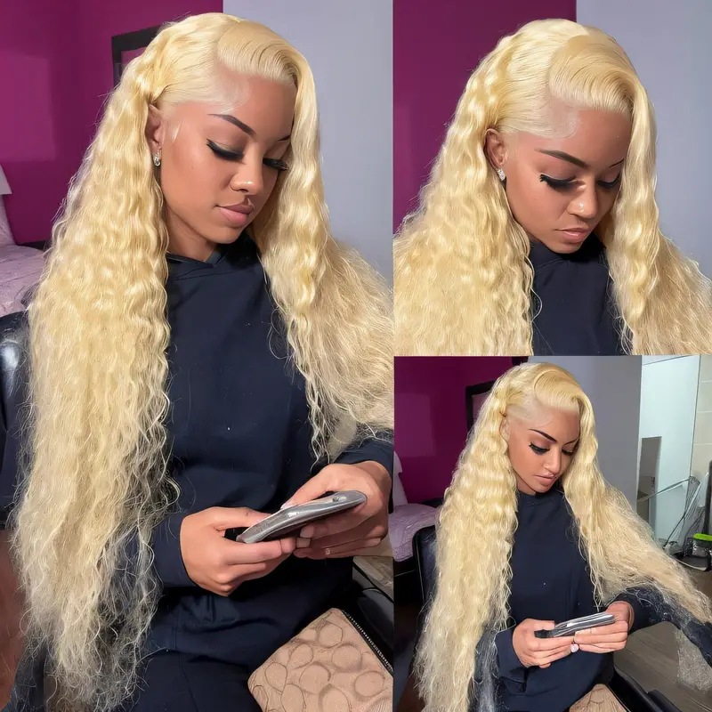 Synthetische Haarverlängerungen mit Frontspitze, Wasserwellen, kleine Locken, Perücke für afrikanische Haare, durchschnittliche Größe, Körperwelle, lang/kurz, Clip-in_voghion.com