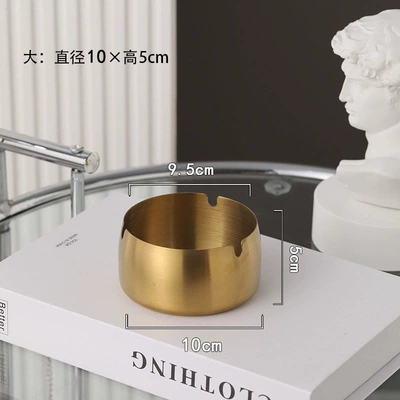 billiard room, homestay, anti-fall, stylish | Car ashtray - gold-10cm-thickened-version-free-customization-for-2-ashtrays