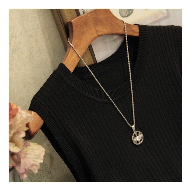 商品详情图_2023春秋内搭背心女外穿T恤无袖针织上衣宽松大