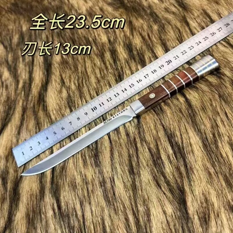 High-Density Stainless Steel Rosewood Solid Wood Household Outdoor Portable Fruit Handle Sharp Knife Manufacturer Wholesale