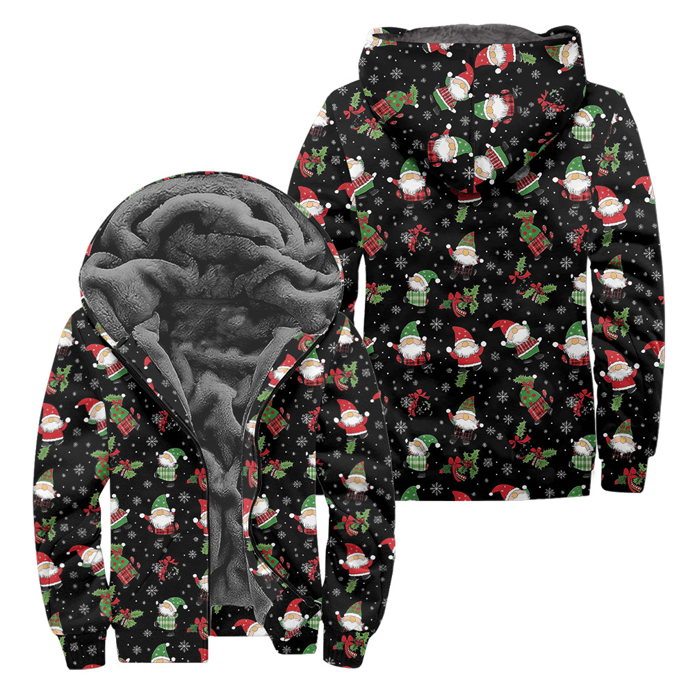 Cardigan da uomo con cerniera e clip in peluche alla moda per Natale invernale 2024, giacca in cotone B311_voghion.com