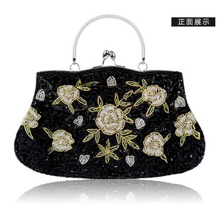 A generation of new beaded embroidered bag bride handbag cheongsam gift bag hand shoulder diagonal women's bag: