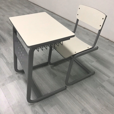 简约现代培训室中小学生单人位双人位学生桌椅|ru