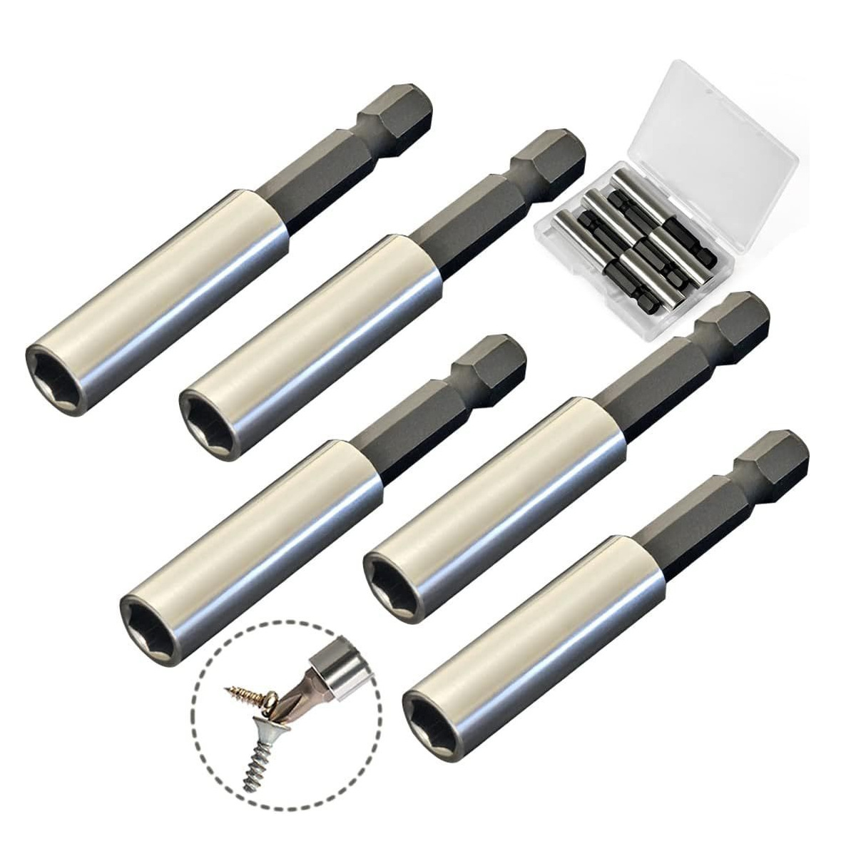 Batch head extension rod electric drill joint extension rod 6.35mm magnetic hexagonal 1/4 socket sel
