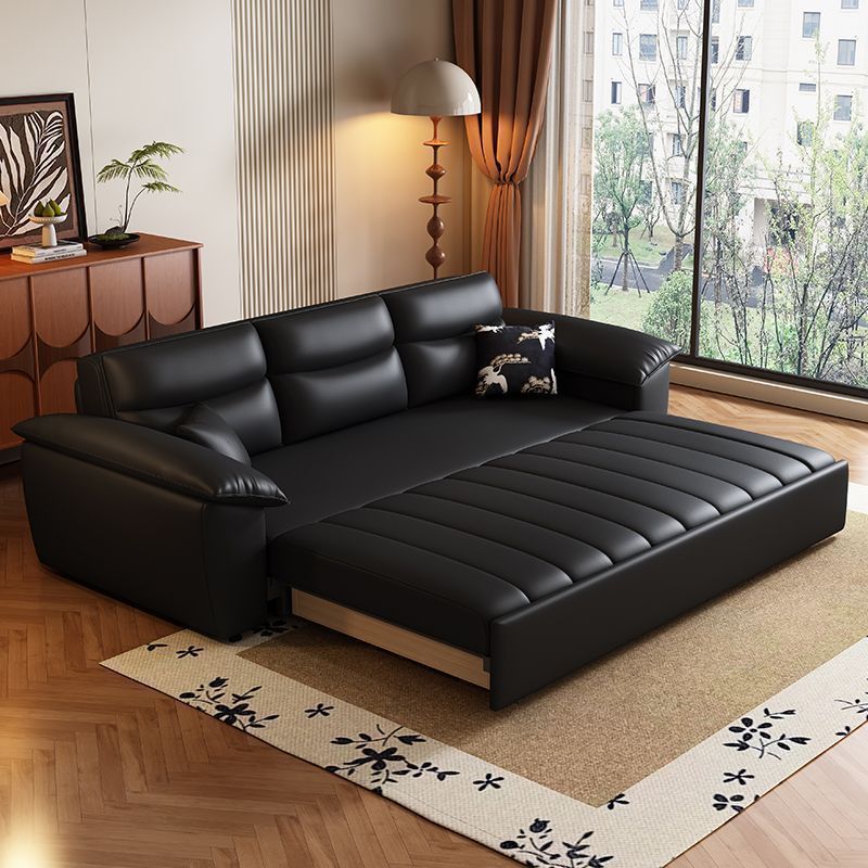 Piano Key-Shaped Cat-Scratch Leather Sofa Bed, Dual-Purpose, Multifunctional, with Storage, Foldable, Suitable for Balcony or Study Room