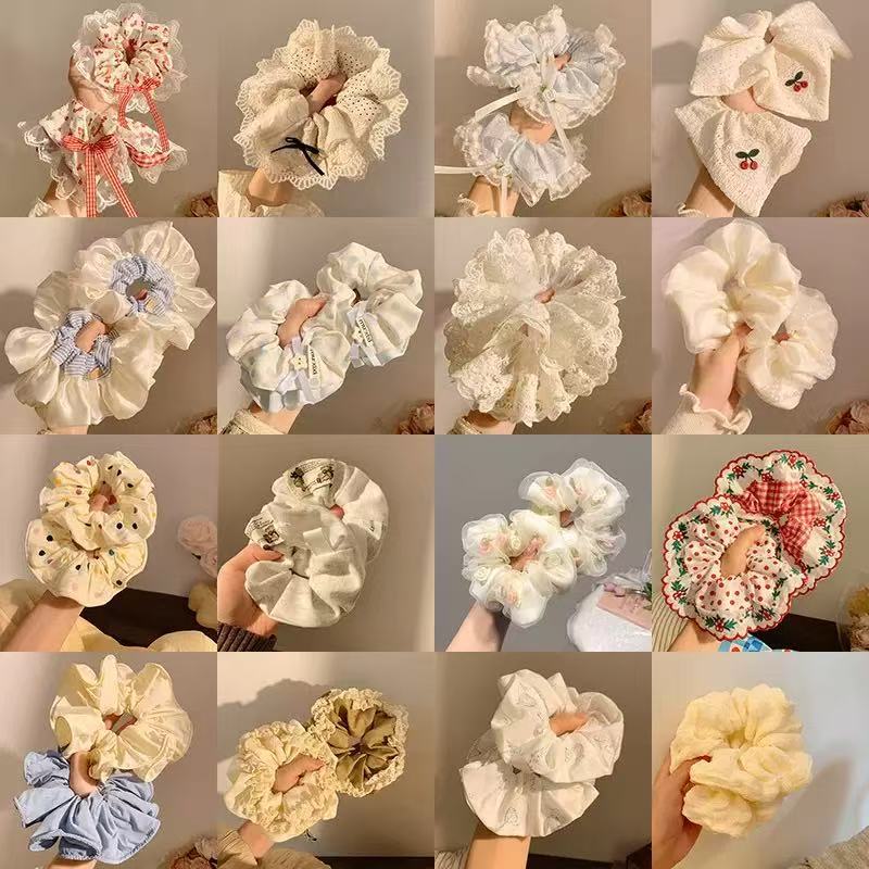 新款少女气质大肠发圈女橡皮筋高弹力韩系布艺发绳夏可爱超仙头绳