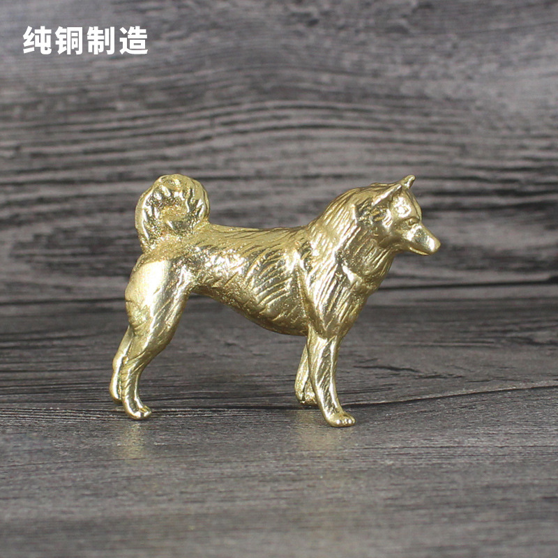 Brass puppy ornaments zodiac dog tea pet wholesale home copper dog…