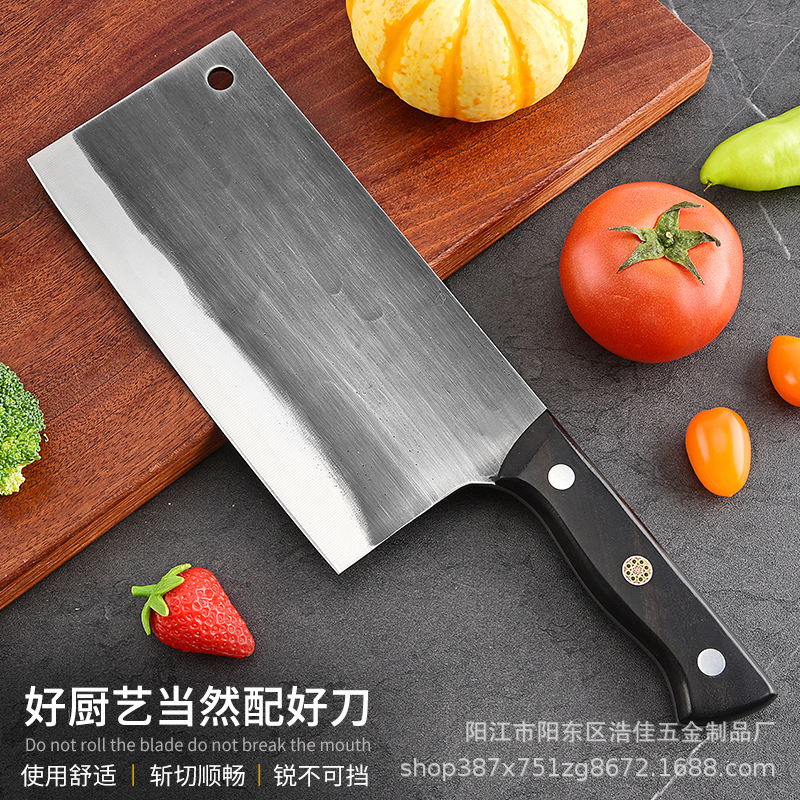 5Cr15 Molybdenum Vanadium Steel Hand-Forged Kitchen Knife Kitchen Household Chopping Knife Dual-Purpose Knife Hotel Chef Meat Cutting Knife