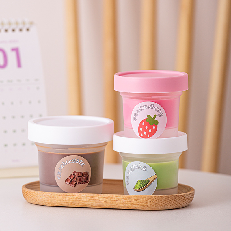 冰淇淋盒子雪糕果冻酸奶布丁杯慕斯奶冻蛋糕盒子可冷冻带盖磨砂PP