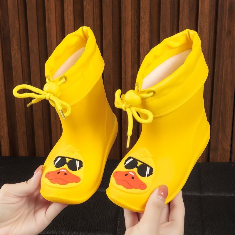 Children's Rain Boots for Boys and Girls, Baby Rain Boots, Non-Slip, Waterproof, Toddler Cartoon Fleece-Lined, Student Water Shoes