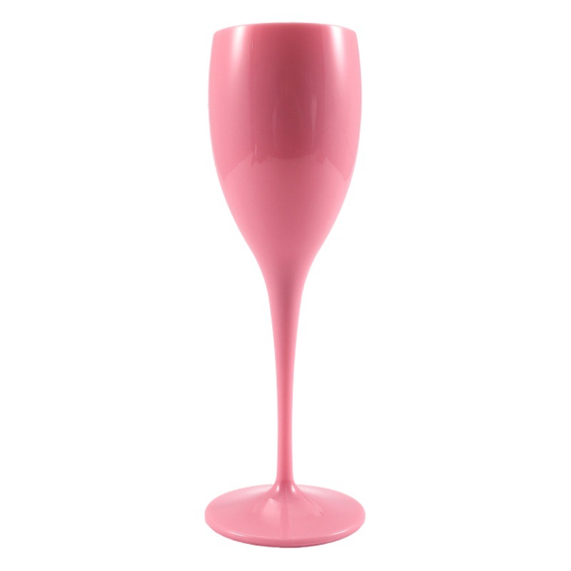 Copa de Champán Alta de Plástico PS, Estilo Europeo y Americano, 180 ml, Transparente, Color Simple, Cambia de Color, Suministro Directo de Fábrica