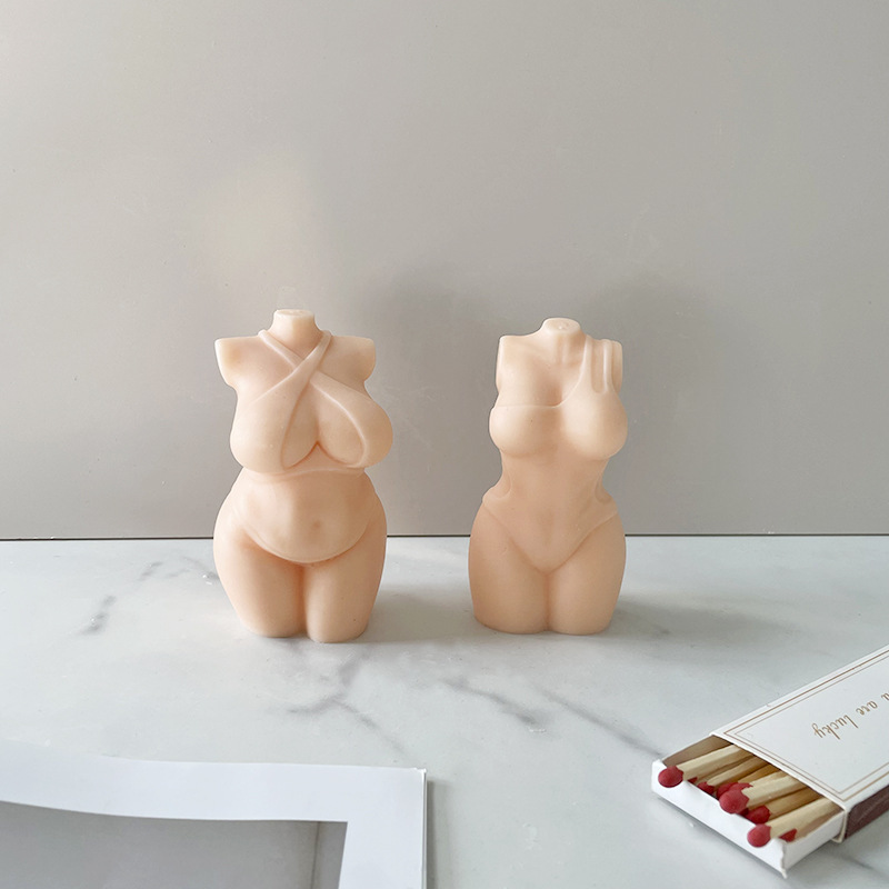 Baño de las mujeres cuerpo silicona vela molde DIY aromaterapia epoxi yeso candelabro decoración cuerpo molde en stock