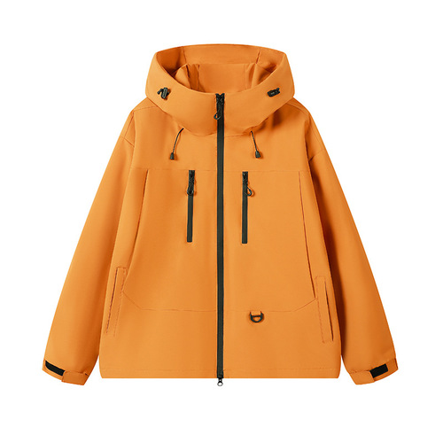 2025 Spring and Autumn New American Functional Hiking Waterproof Workwear Jacket Men's Down Jacket Thin Parka with Hood