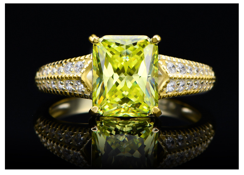 Fashion Geometric Sterling Silver Inlay Zircon Rings 1 Piece