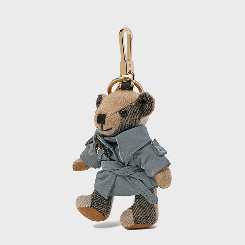 Cute Plush Teddy Bear Windbreaker Hoodie Ornament Decor Bag Hook Accessory Cartoon Cute Couple Car Keychain Trendy