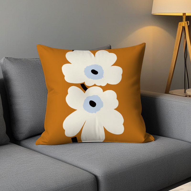 Luz de lujo nórdico simple almohada de viento naranja geométrica impresa de doble cara cojín de ventana flotante decoración sofá sala de estar almohada