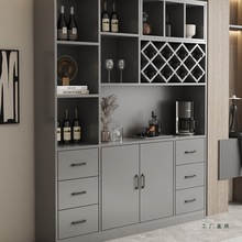 实木酒柜客厅靠墙一体隔断柜家用厨房储物柜收纳柜轻奢红酒展示柜