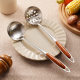 Non-magnetic Stainless Steel Soup Shell Soup Spoon Leakage Kitchen Tools Household Oil Spoon Cooking Tableware Hot Pot Spoon in stock