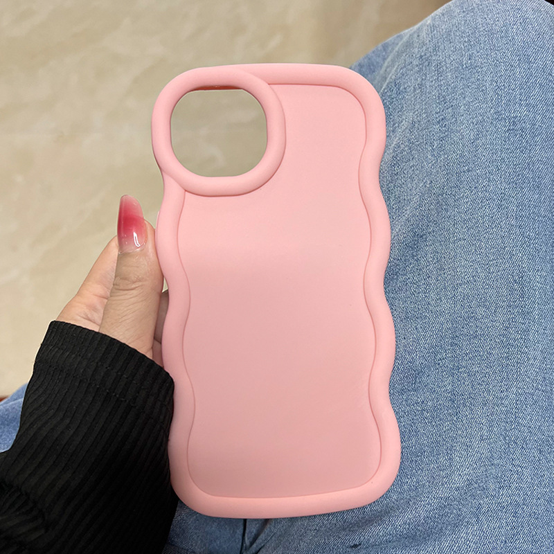 适用iPhoneXSMAX手机壳马卡龙大波浪6/7/8糖果色大孔X/XS软壳批发|undefined