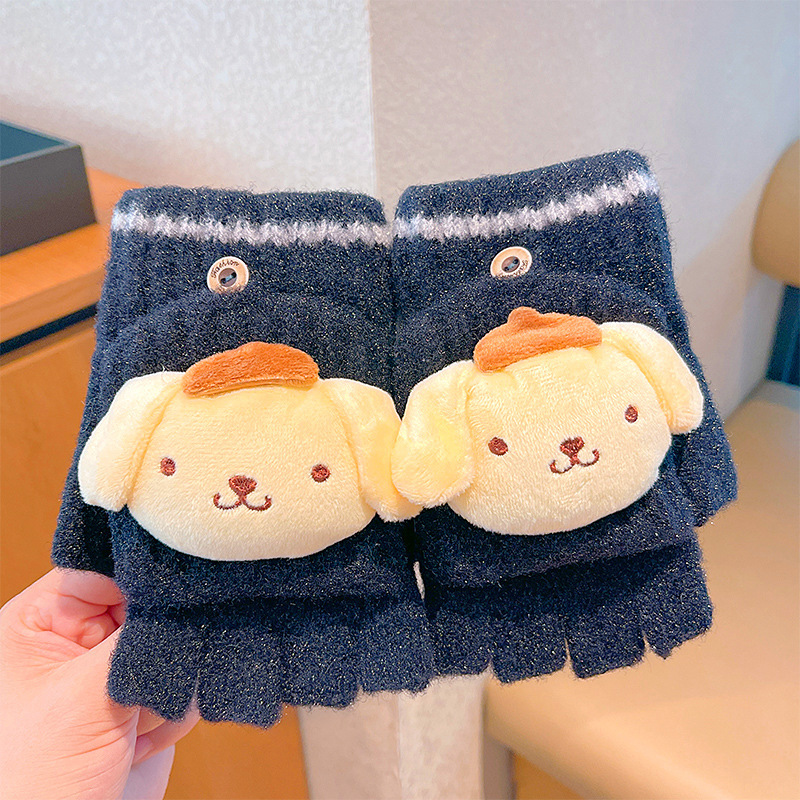 Guantes pequeños para niños, cunas de medio dedo para bebés, niñas y niños, engrosados en invierno, cálidos y a prueba de viento, juegos de cinco dedos para bebés y niños pequeños en otoño e invierno