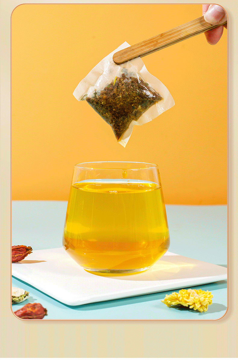 Kudzu Bitter Melon Mulberry Leaf Tea Ge Gen Ku Gua Sang Ye Cha 150g Herbal Blend Tea Bags in use