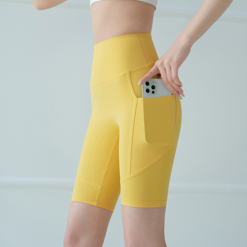 Women's Yoga Shorts for Summer, Thin Fitness Shorts with Side Pockets, Butt-Lifting Five-Point Shark Cycling Shorts Women's Yoga Shorts for Summer, Thin Fitness Shorts with Side Pockets, Butt-Lifting Five-Point Shark Cycling Shorts