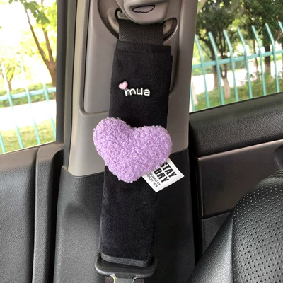 Car Interior Accessories, Wholesale in — Sürətlər qutusu və əl tormozu başlıqları - muapurple-love-plush-shoulder-pads-single