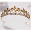 Fashionable children's red tiara, metal golden water contains rose, headband, crown, hair accessory, flowered