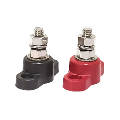 Inch single connection stud red Power supply, ignition system accessories - 516-red-and-black-pair