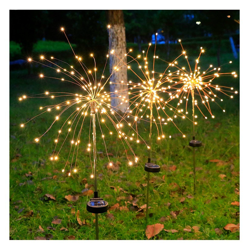 Солнечный фейерверк полный звездный медный провод лампа на открытом воздухе внутренний двор рождественский праздник полный звездный декоративный светодиодный струнный свет