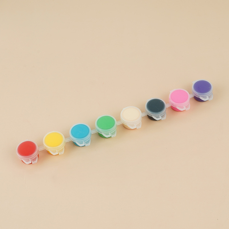 Pintura acrílica de los niños 12 colores traje 6 estudiantes siameses kindergarten arte pintura graffiti DIY yeso tira pigmento