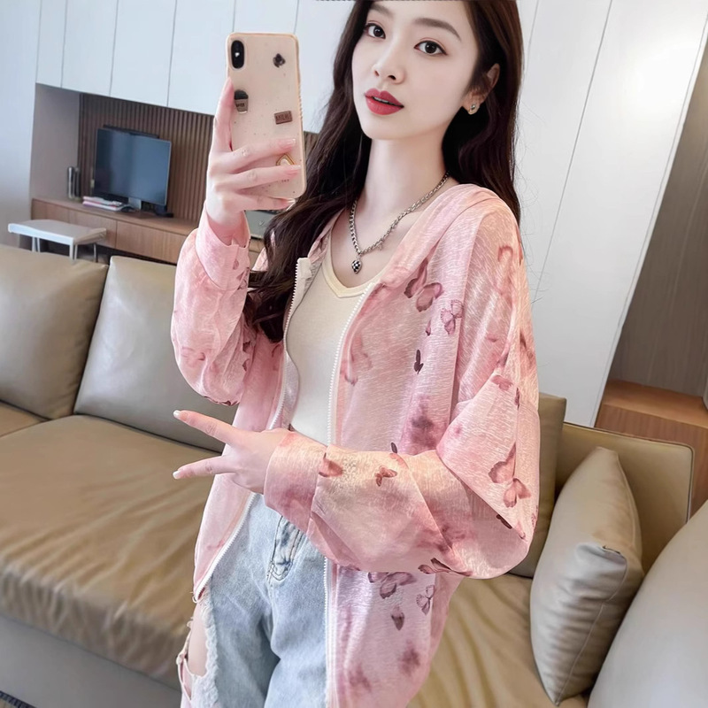 Summer Tie-Dye Baseball Large Size Thin Sun Protection Clothing Women's Outer Cardigan Short Jacket Top Loose Chiffon Air-Conditioning Shirt Summer Tie-Dye Baseball Large Size Thin Sun Protection Clothing Women's Outer Cardigan Short Jacket Top Loose Chiffon Air-Conditioning Shirt