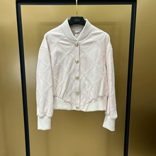 真皮夹克头层绵羊皮复古短款海宁皮上衣小个子机车新款菱形格女装