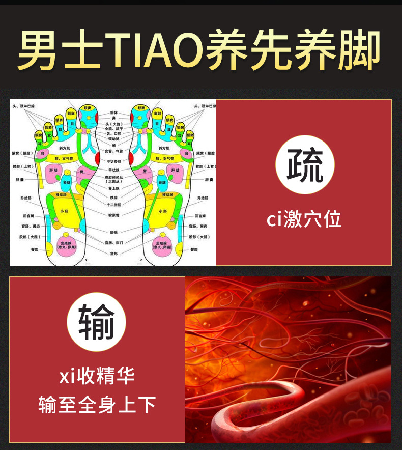 Men's Herbal Foot Soak Pack Ai Cao Suo Yang 900g 30 Bags External Use quality and texture
