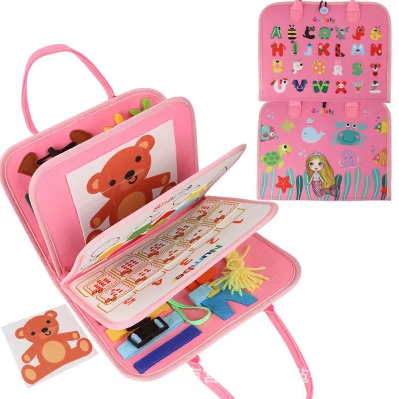 Bebé sentía tablero de aprendizaje de fieltro tablero ocupado kindergarten vestidor aprendizaje libro de texto Amazon libro de tela juguetes de educación temprana