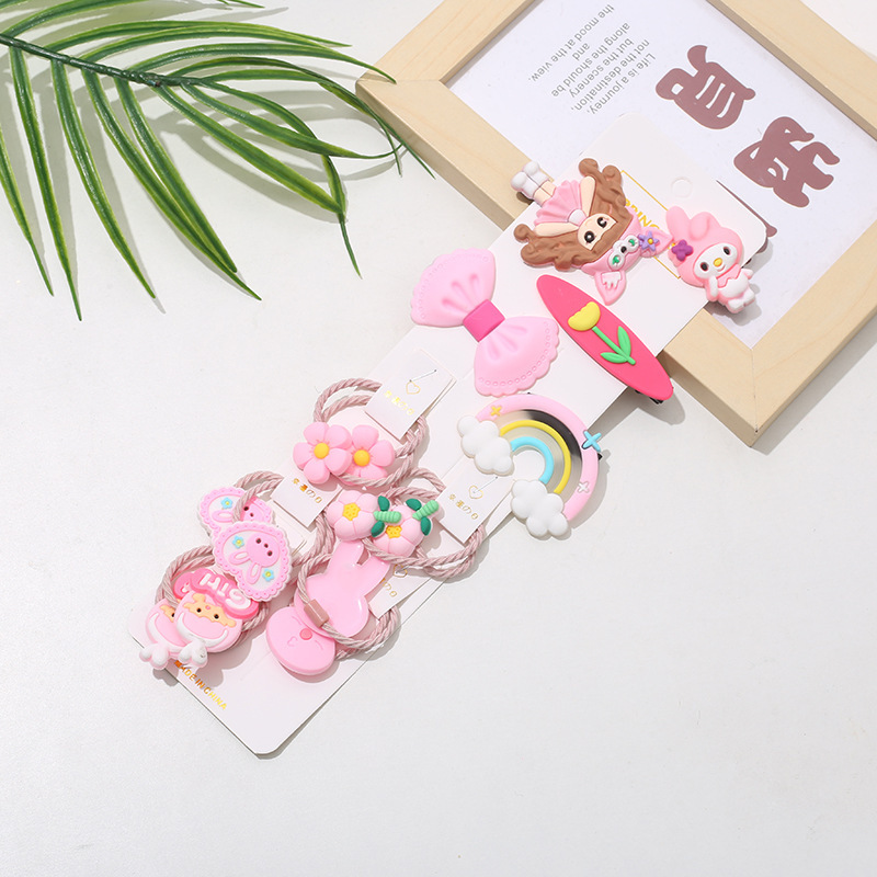 Accesorios de horquilla para niños de dibujos animados de silicona cuerda de pelo lindo anillo de pelo traje de horquilla de princesa accesorios para Niños Accesorios para el cabello