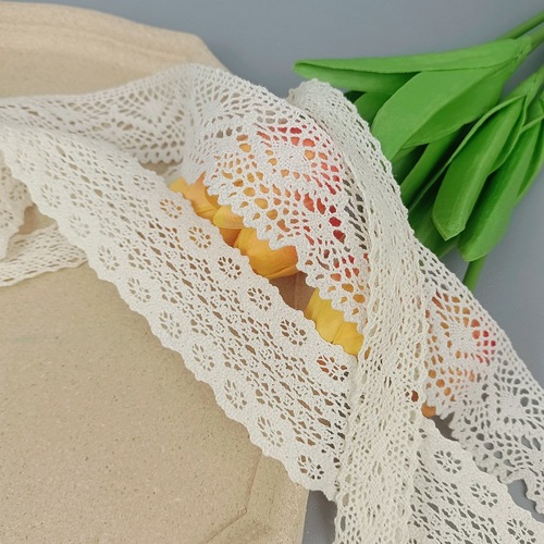 Cotton yarn lace trim DIY handicraft clothing fabric materials sofa hat bedding curtain fabric lace 