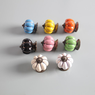Colorful pumpkin handle cartoon multi-functional household bedside table cabinet door cabinet handle hand-delivered screw accessories