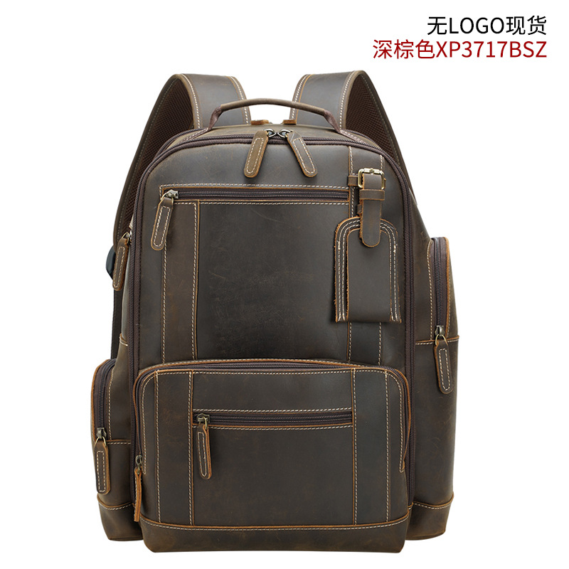 Special Clearance Crazy Horse Leather Outdoor Camping Travel Backpack Multifunctional Cowhide Computer Backpack Genuine Leather Backpack
