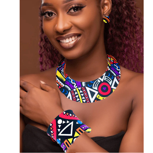 African Beaded Necklace Set of Three, Kent Exaggerated Choker, Amazon Cross-border Accessory
