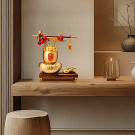 聚宝盆摆件招财聚财新中式家居客厅办公室开业乔迁礼物树脂电视柜