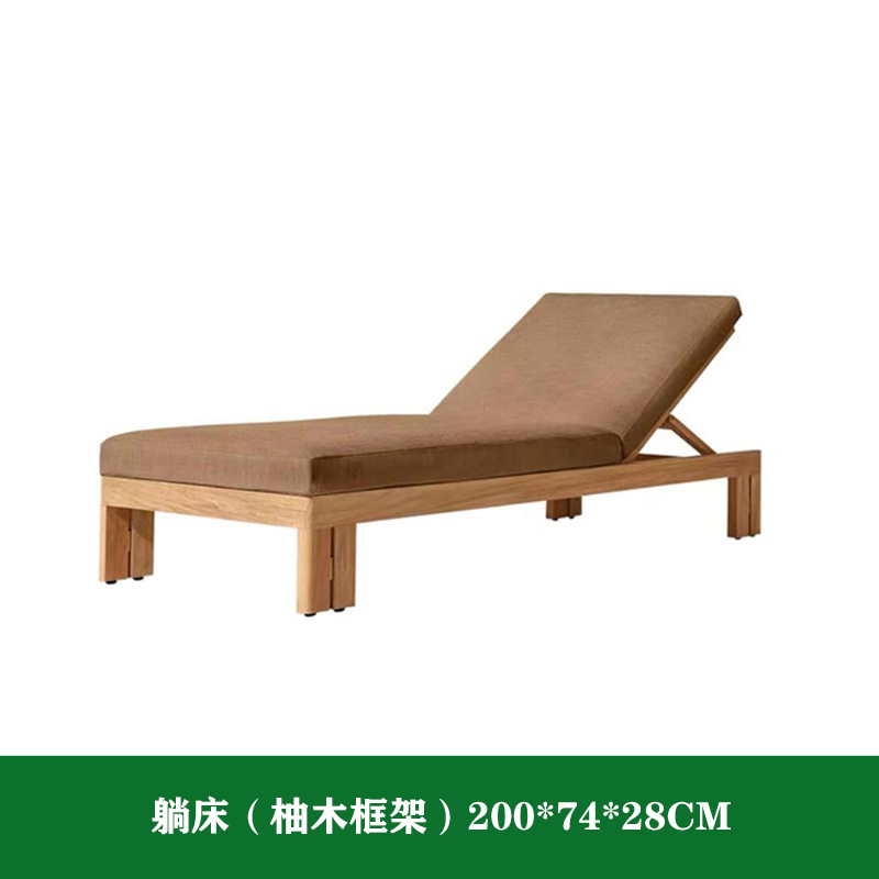 Cama tumbada (marco de teca)