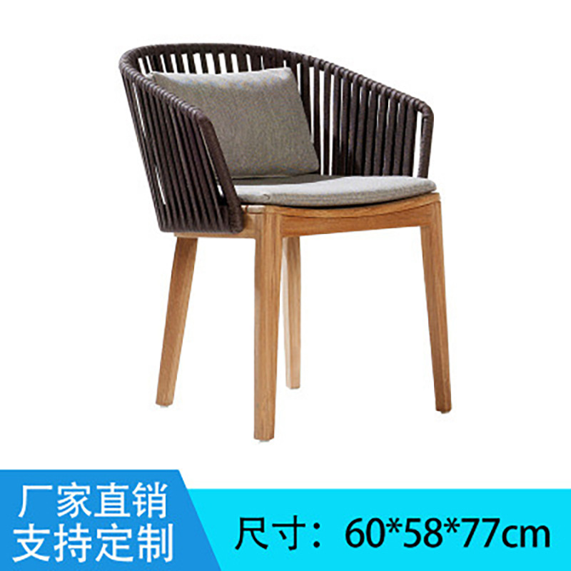 Mesa y silla de caña al aire libre patio jardín ocio balcón muebles cafetería terraza impermeable combinación de silla de caña solar