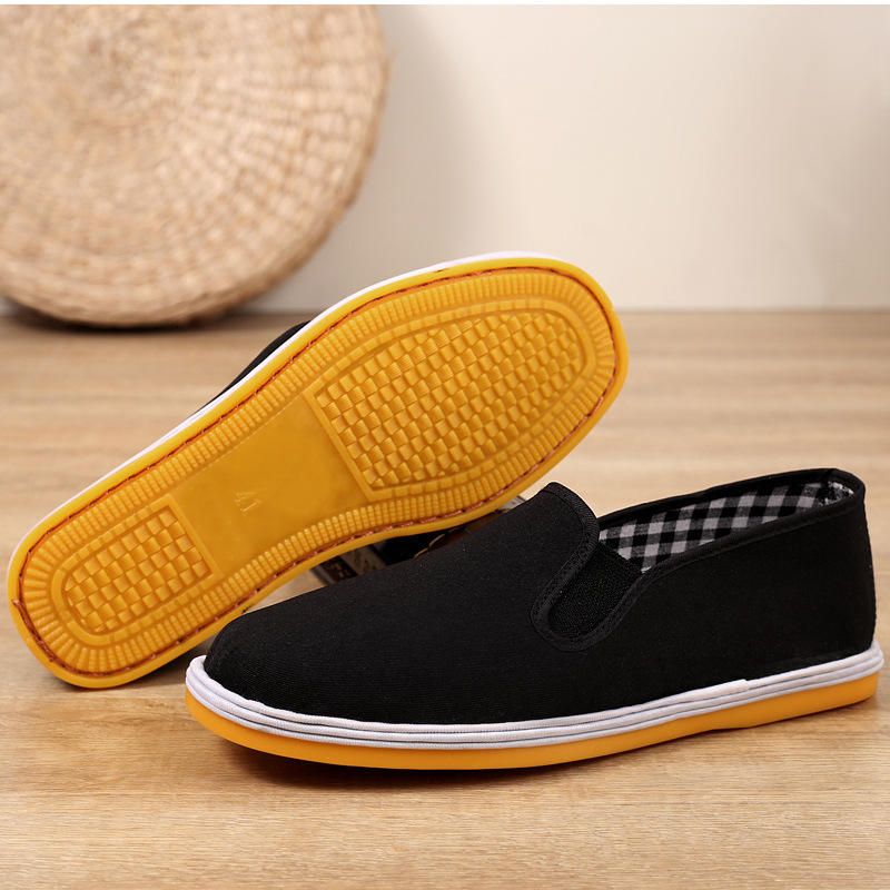 Factory Goods Full Sale 1 old Beijing Oxford tire bottom black cloth shoes low top men's work driver handmade elastic mouth board shoes