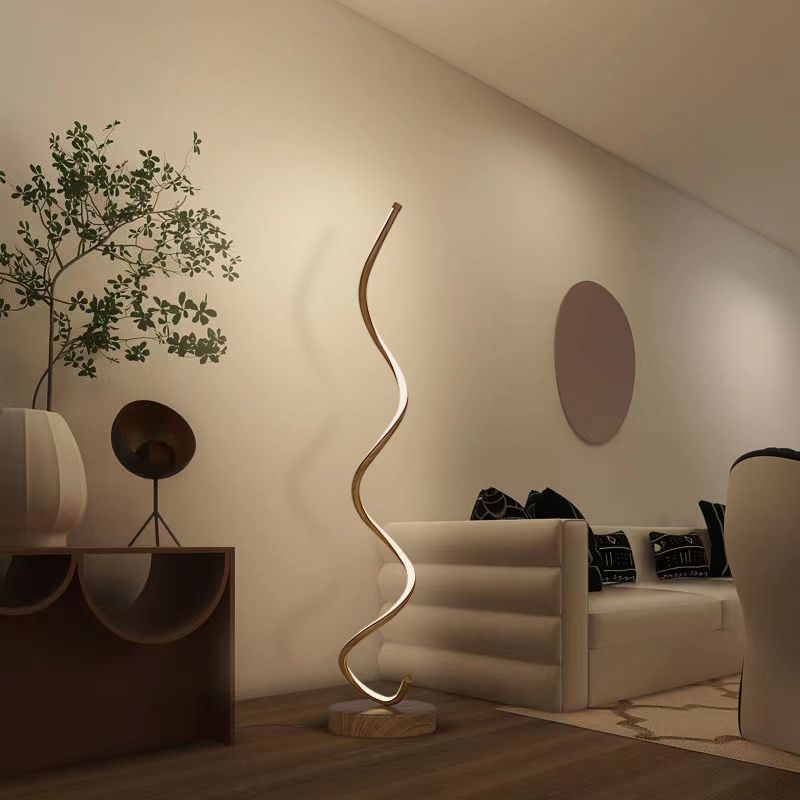 Simple modern living room floor lamp art led main lamp creative line minimalist spiral vertical shaped lighting