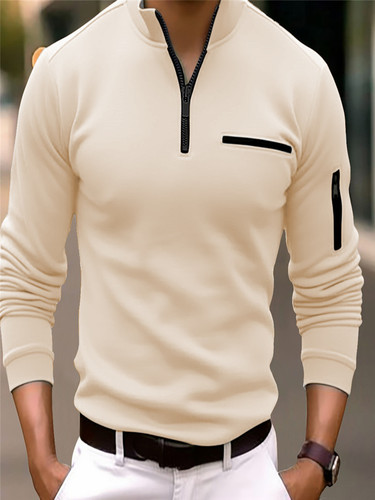 Spring and Autumn Fast Delivery Polo Shirt with Arm Zip Men's Sports Polo Shirt